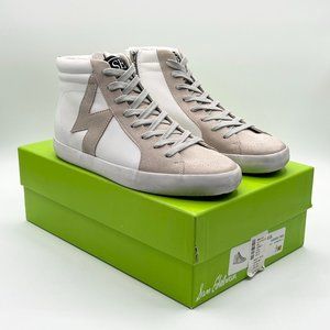 New In Box Sam Edelman Women's Avon White Leather Suede High-Top Sneakers Size 7